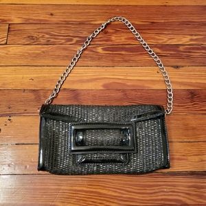 Black clutch handbag